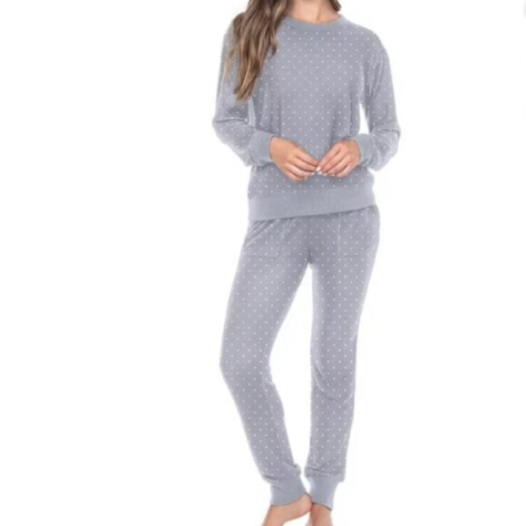 NWOT Honeydew Womens XXL Blue Polka Dot Pajama Set With Long Sleeves & Pants - Picture 1 of 6